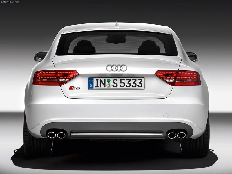 white audi s5 rear view