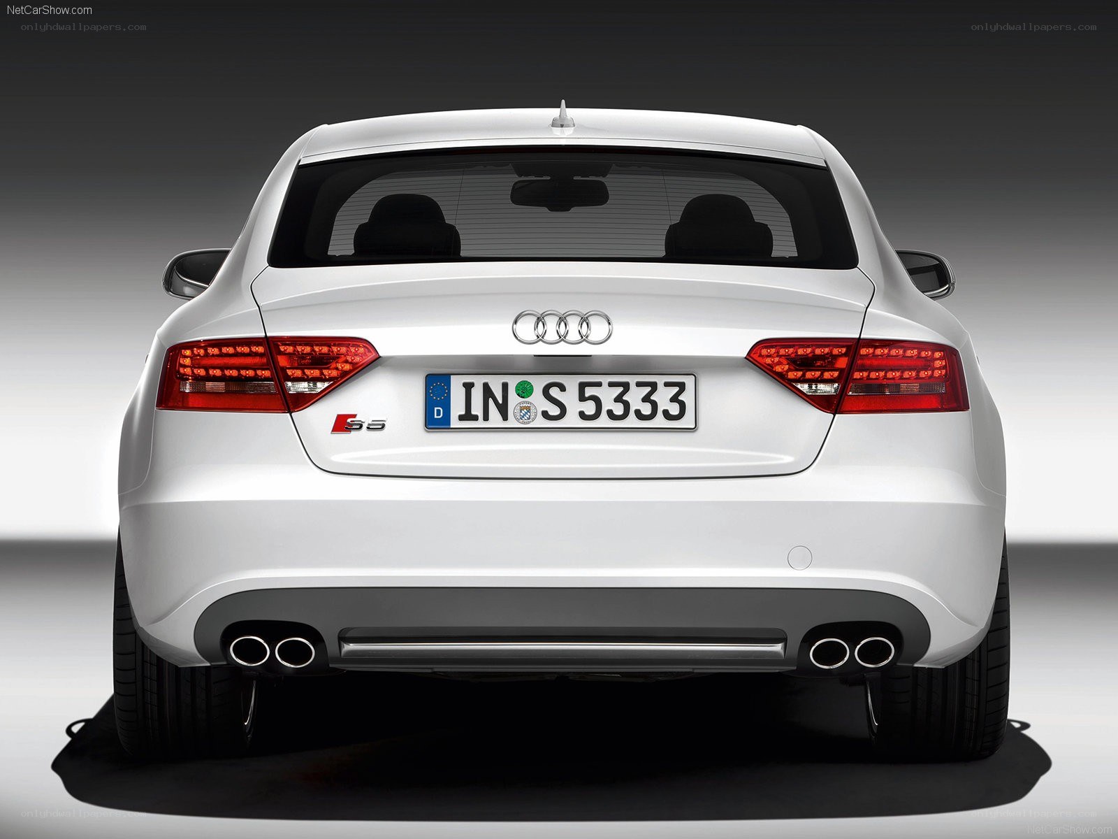 white audi s5 rear view
