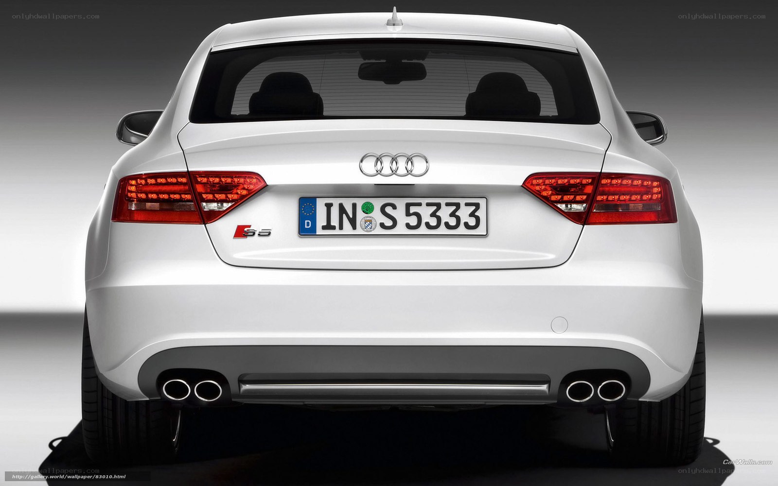 white audi s5 rear view