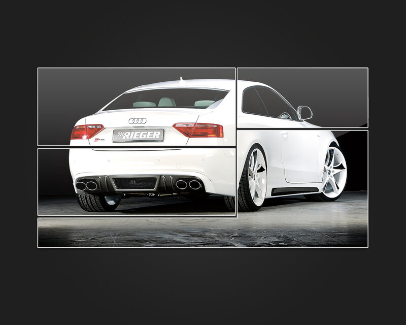 White Audi S5 with Rieger exhaust