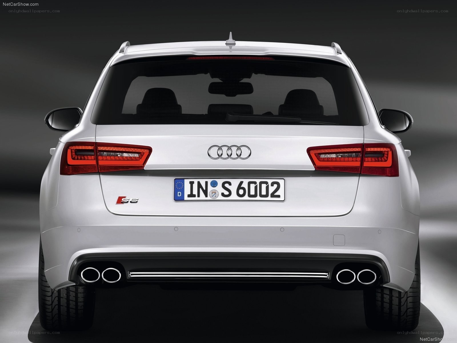 white audi s6 rear view