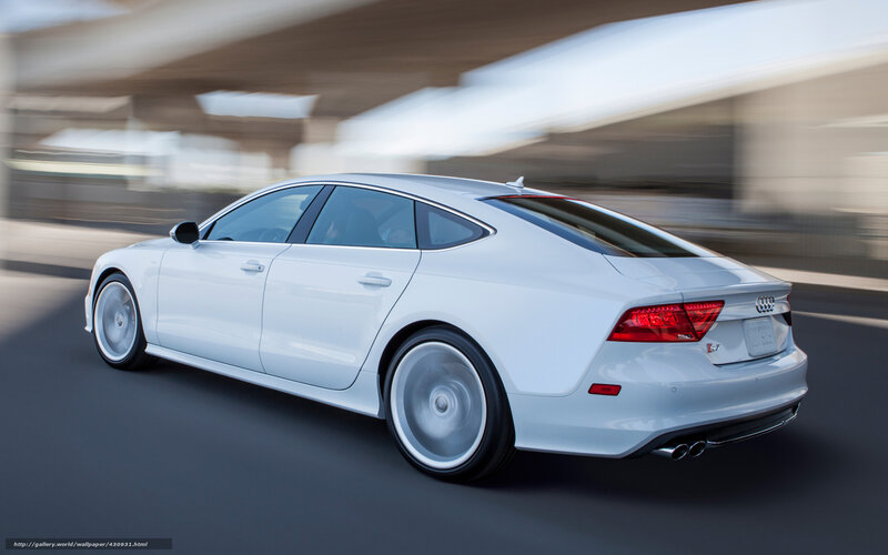 White Audi S7 in motion