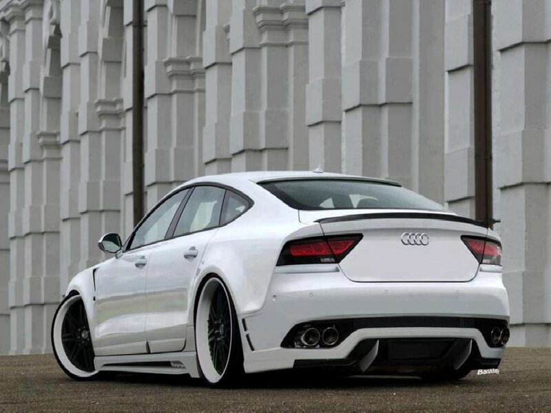 White Audi Sedan — Dramatic, Photograph