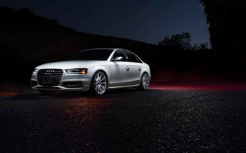White Audi Sedan — Dramatic