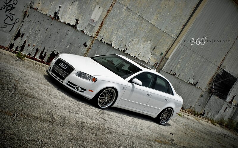 white audi sedan in urban setting