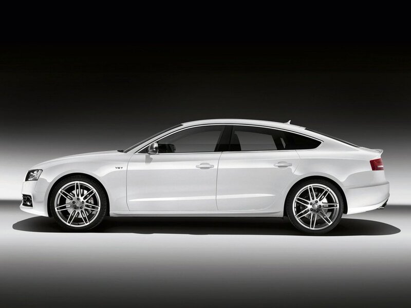 white audi sedan side profile