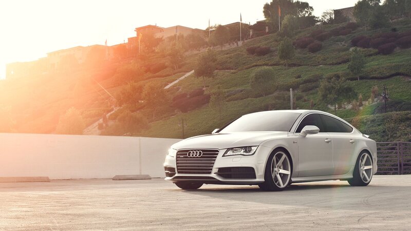White Audi Sedan — Silver, Serene