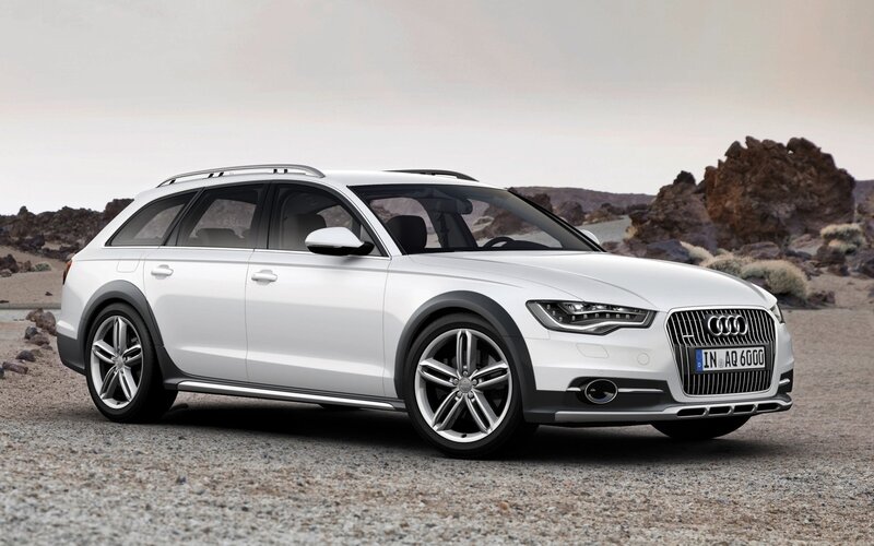 white audi station wagon