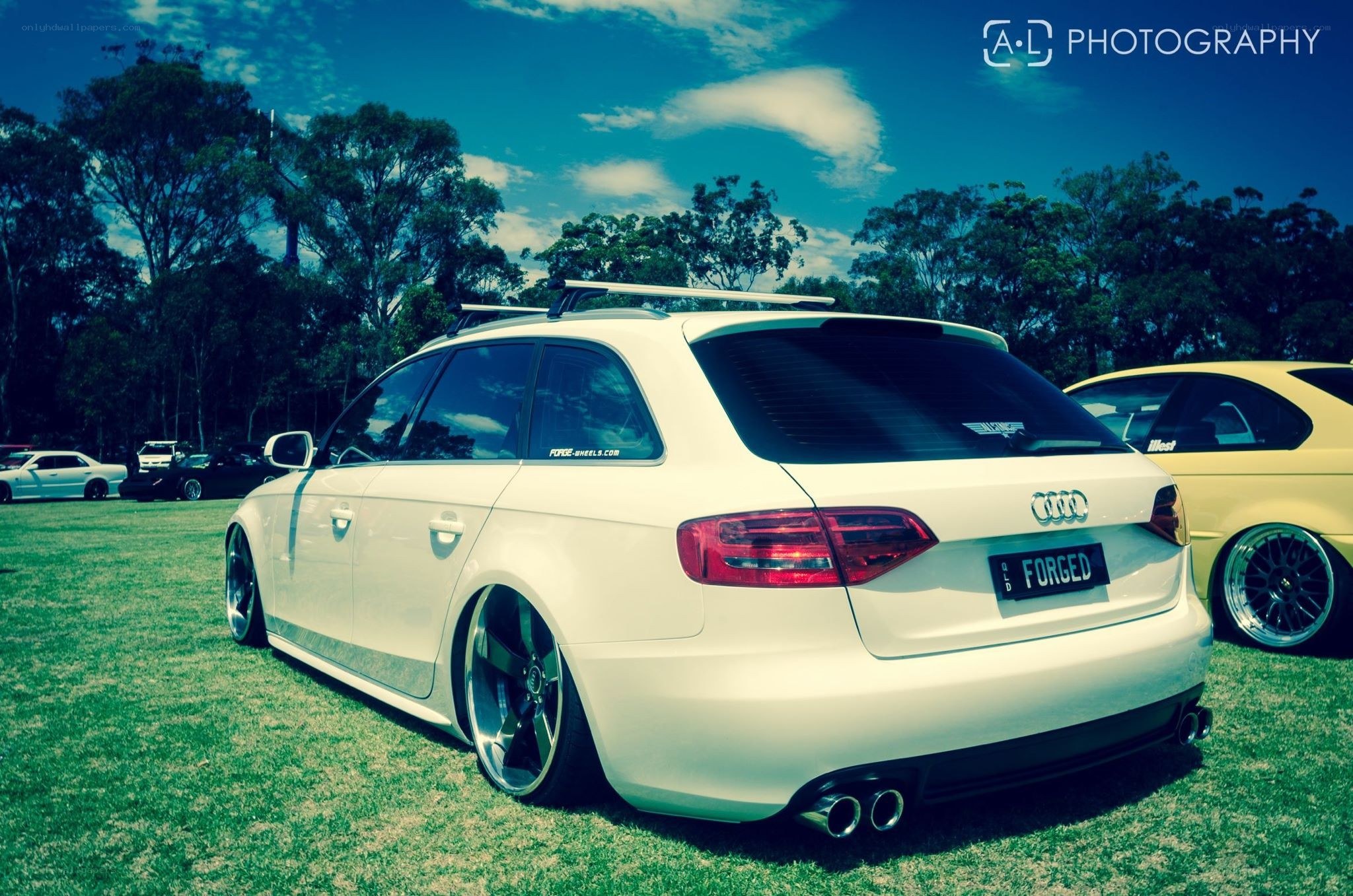 white audi station wagon