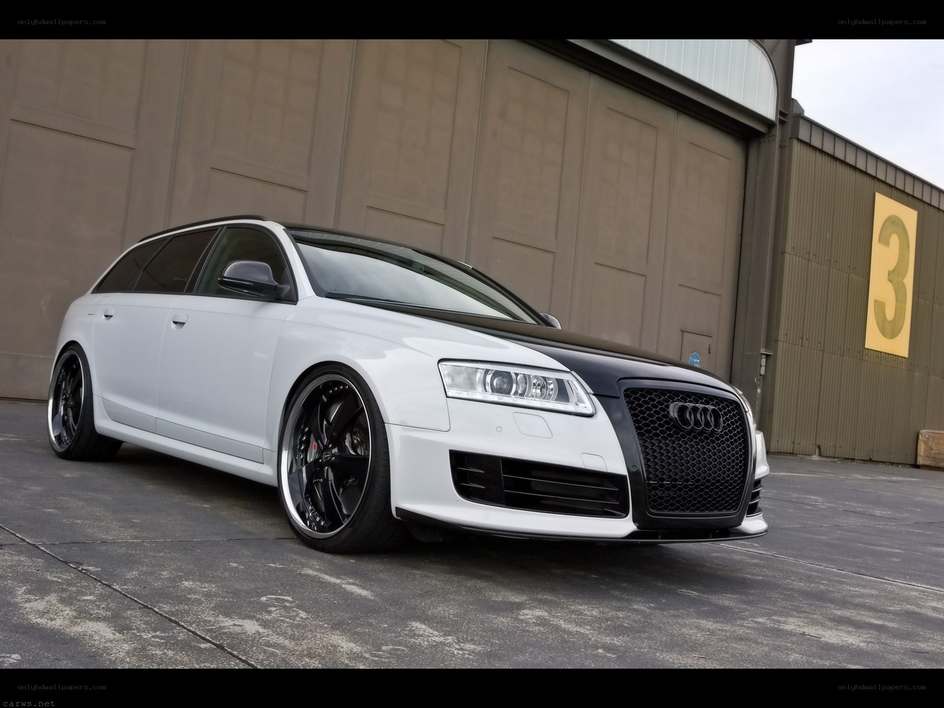 white audi station wagon