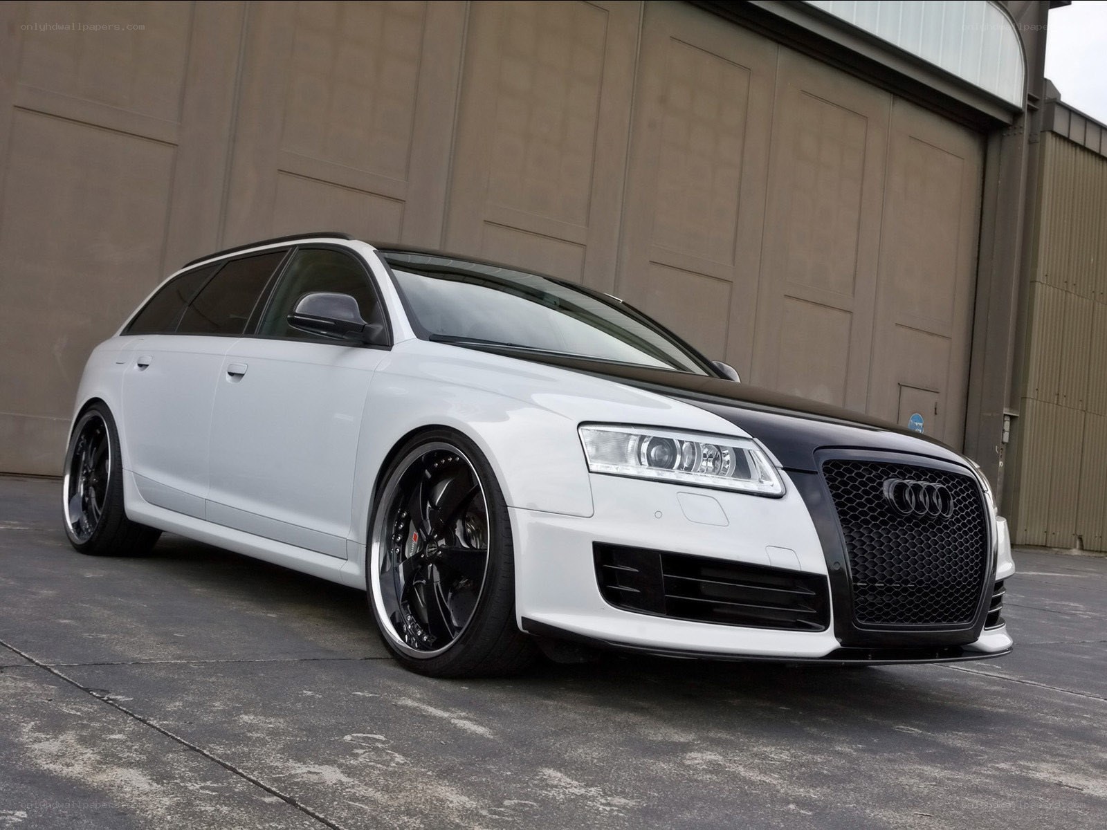 white audi station wagon