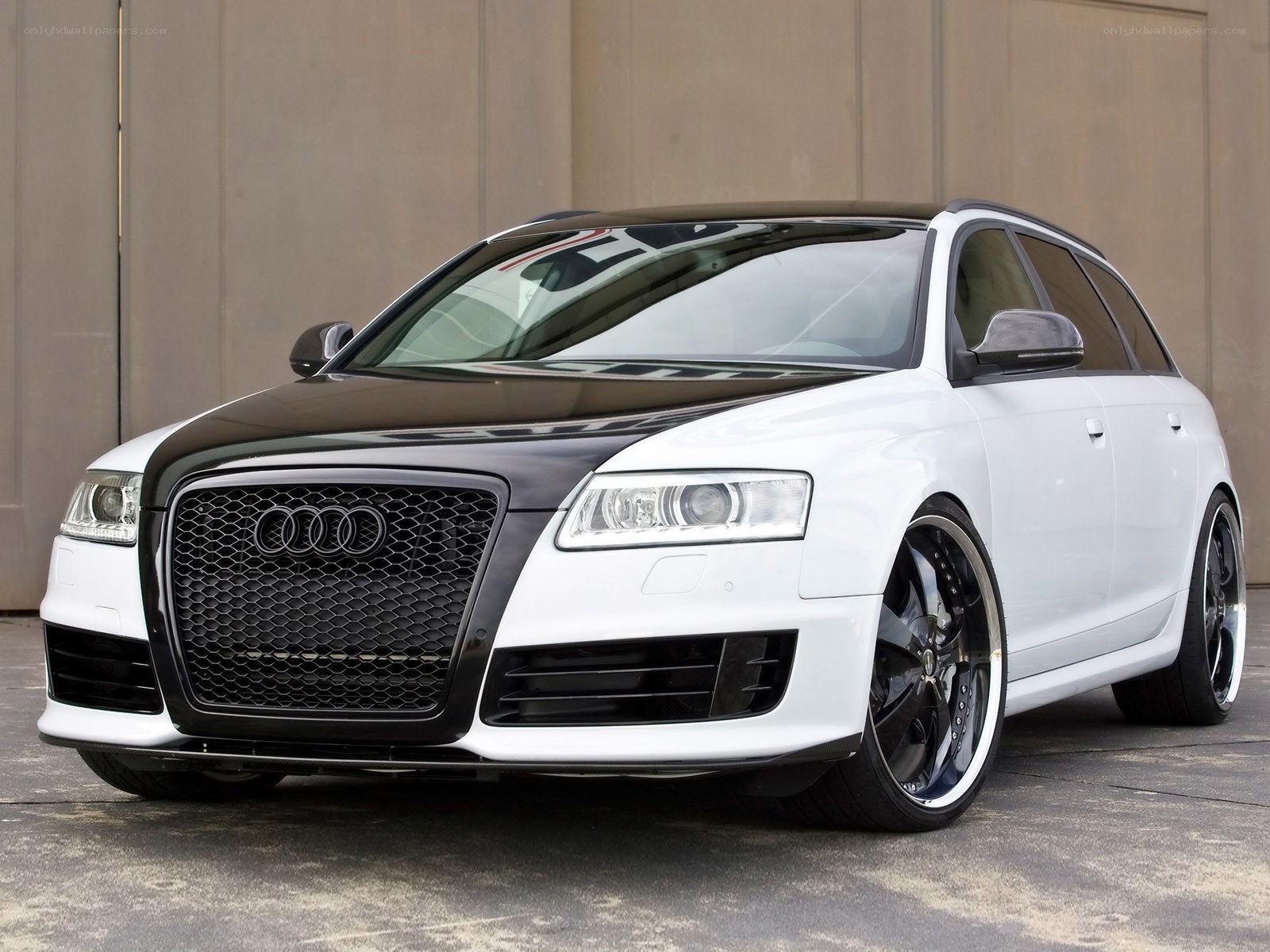 white audi station wagon