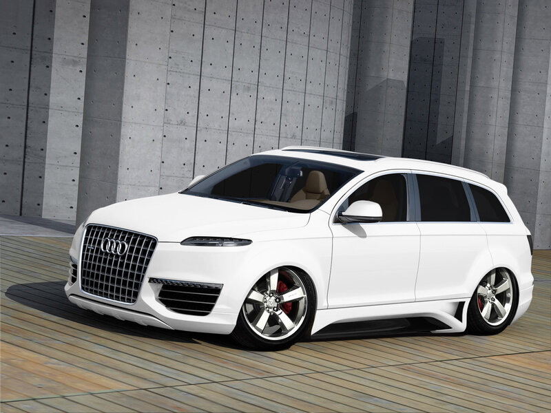 White Audi station wagon