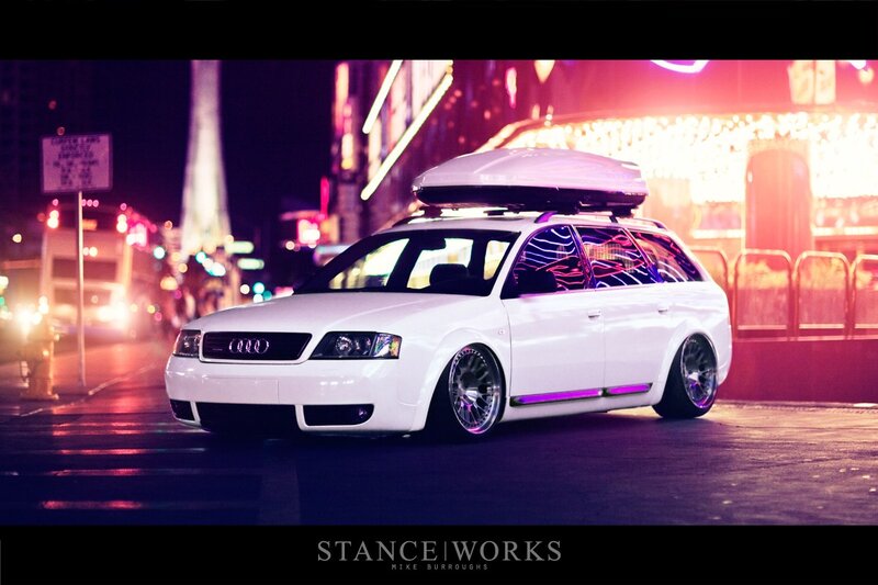 White Audi Station Wagon — Dramatic, Night