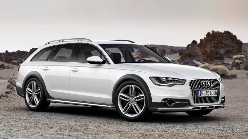 White Audi Station Wagon — Neutral, Photograph, Rocks