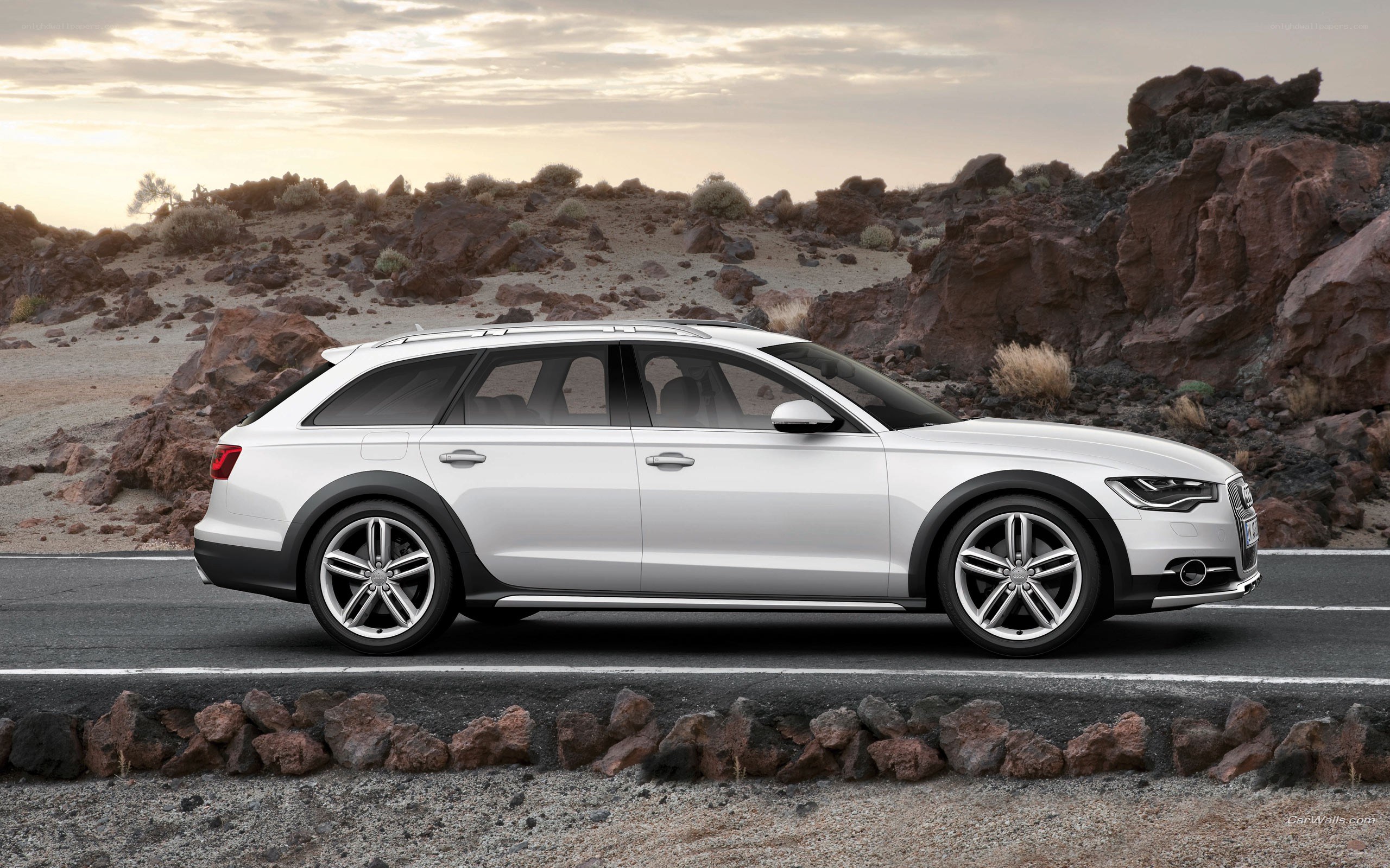 white audi station wagon on road