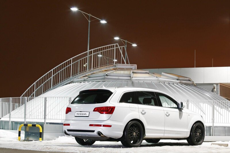 White Audi Suv — Dramatic, Night, Photograph