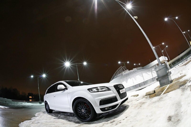 White Audi Suv — Dramatic, Night