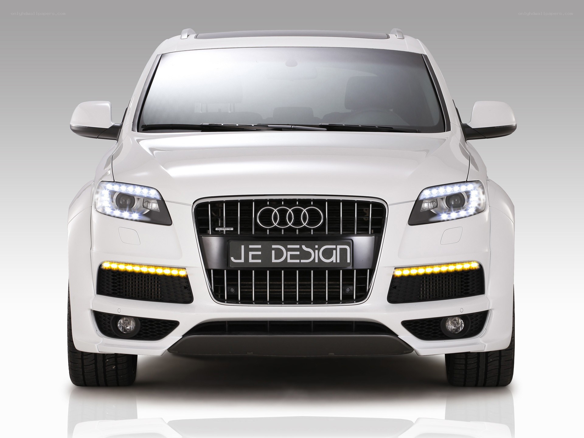 White Audi SUV front view