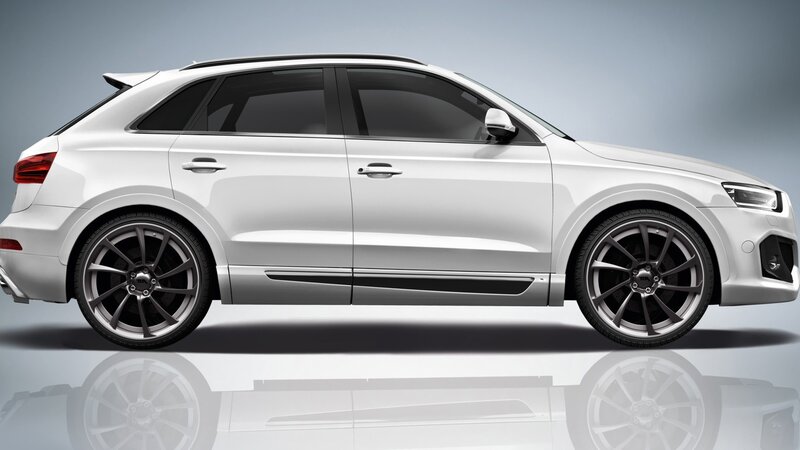 white audi suv side view