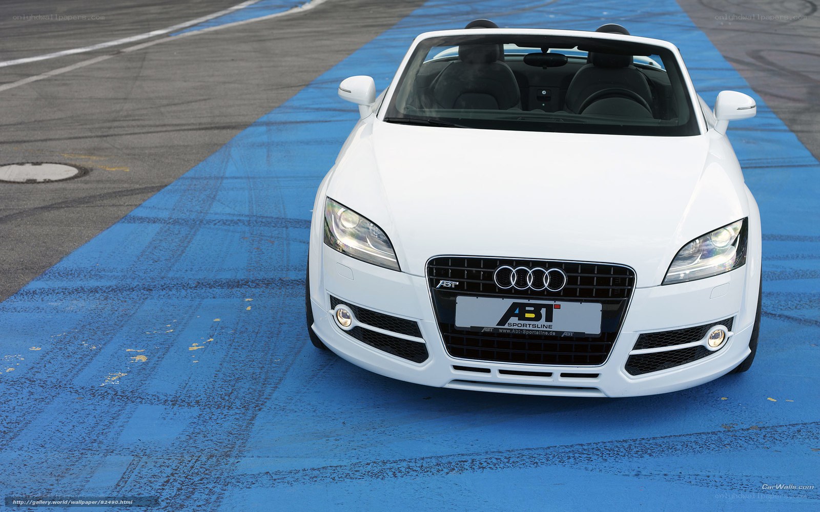 white audi tt convertible on track