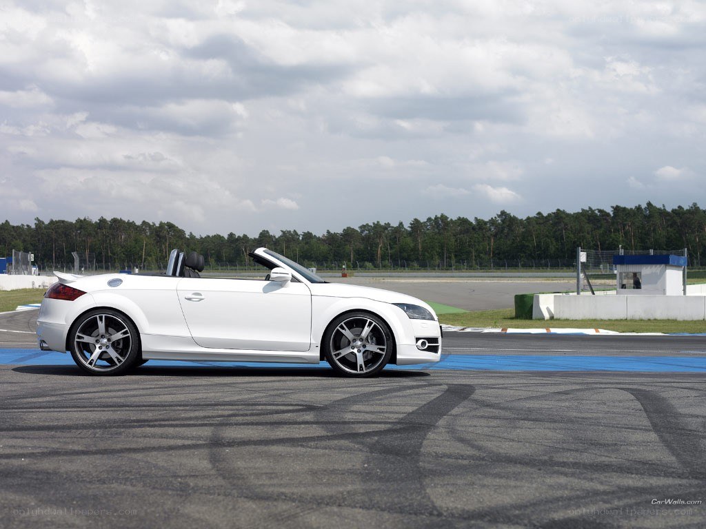 White Audi TT convertible on track