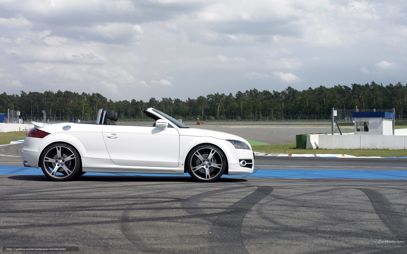 white audi tt convertible on track