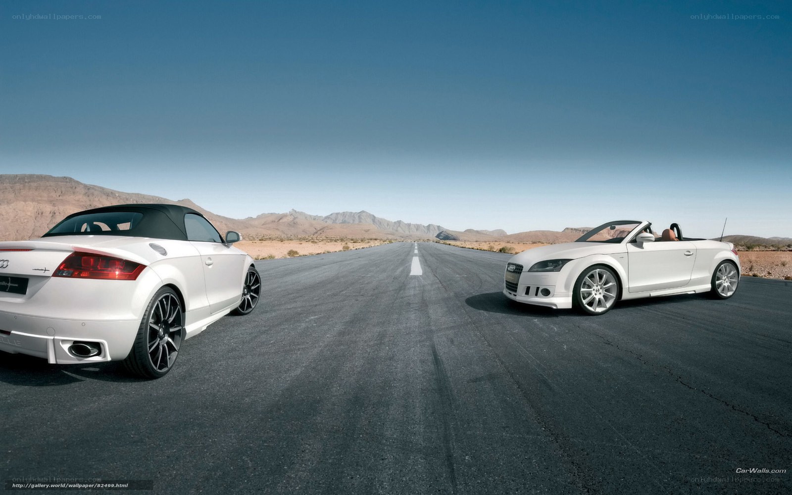 White Audi TT Convertibles on Desert Road