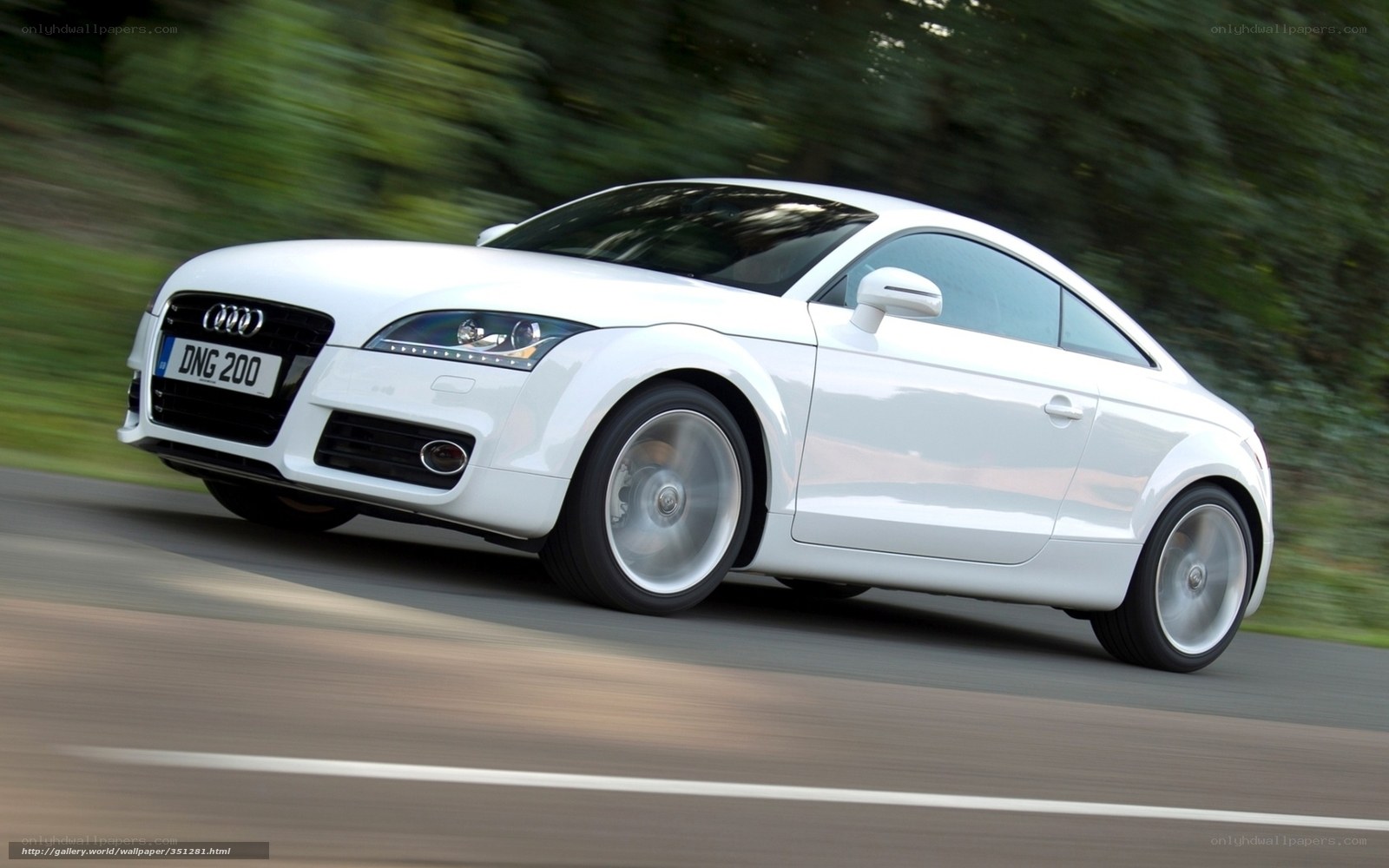 White Audi TT in motion