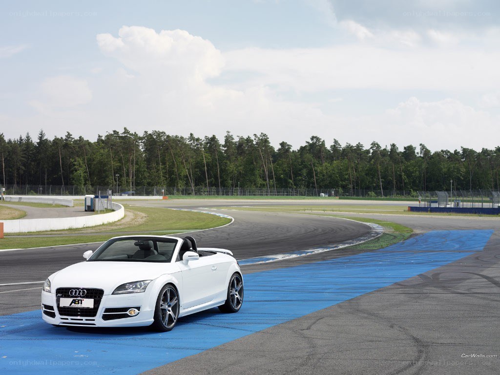 White Audi TT on a racetrack