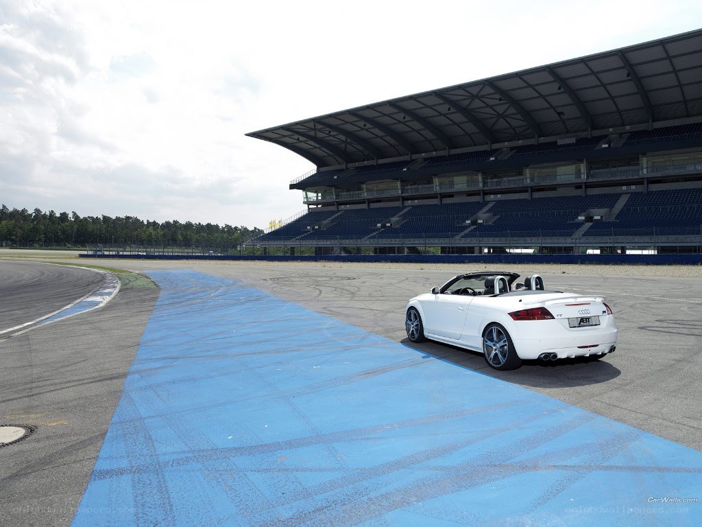 White Audi TT on a racetrack