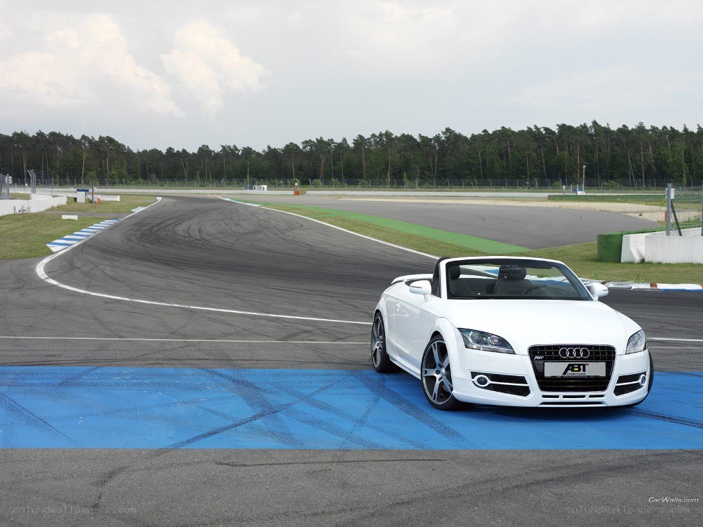 White Audi TT on a racetrack