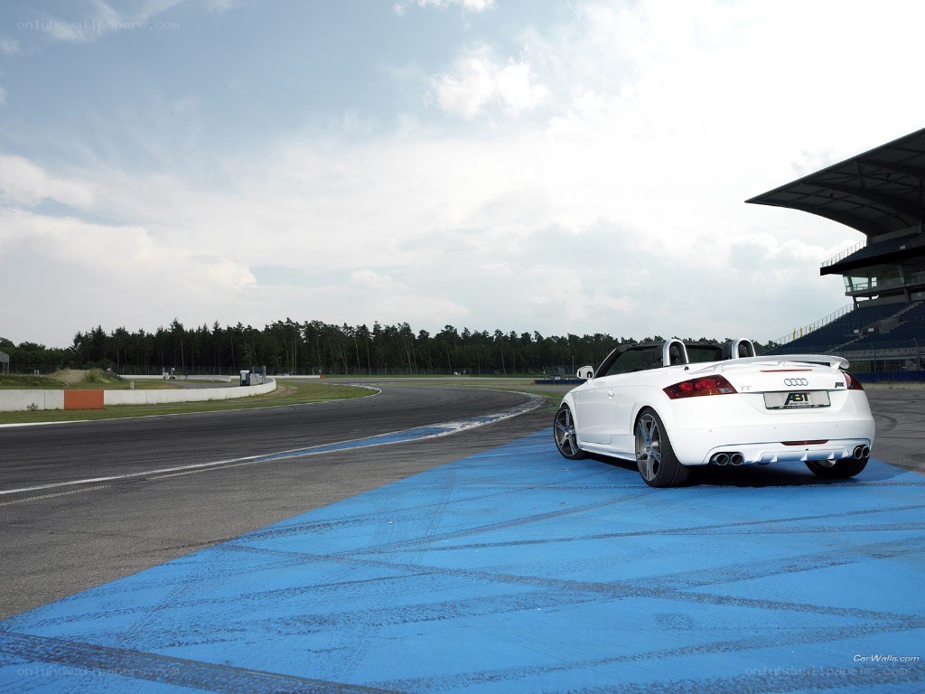 White Audi TT on a racetrack