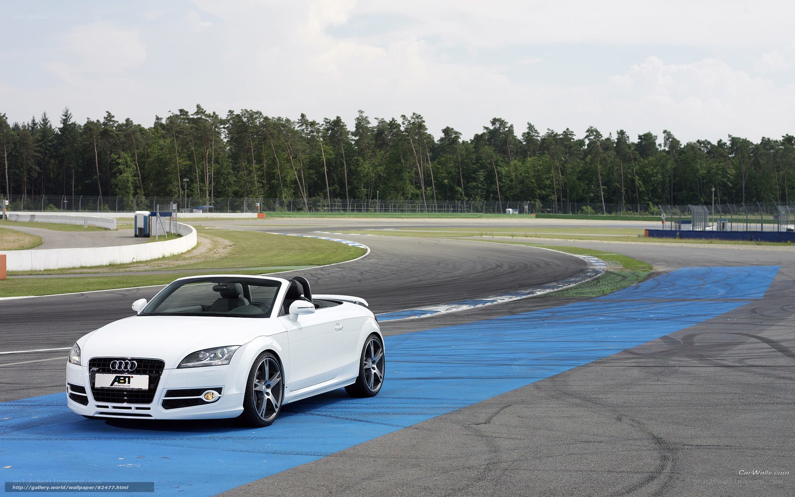 White Audi TT on a racetrack