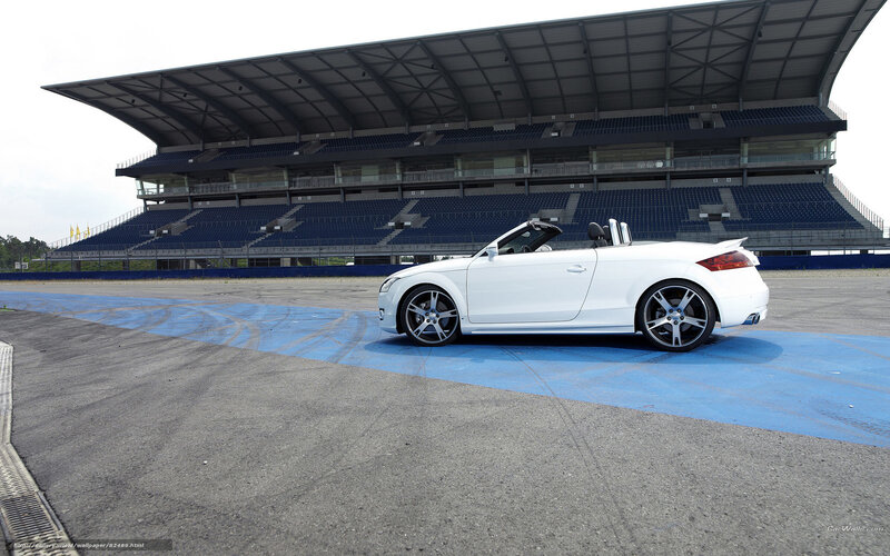 White Audi TT on racetrack