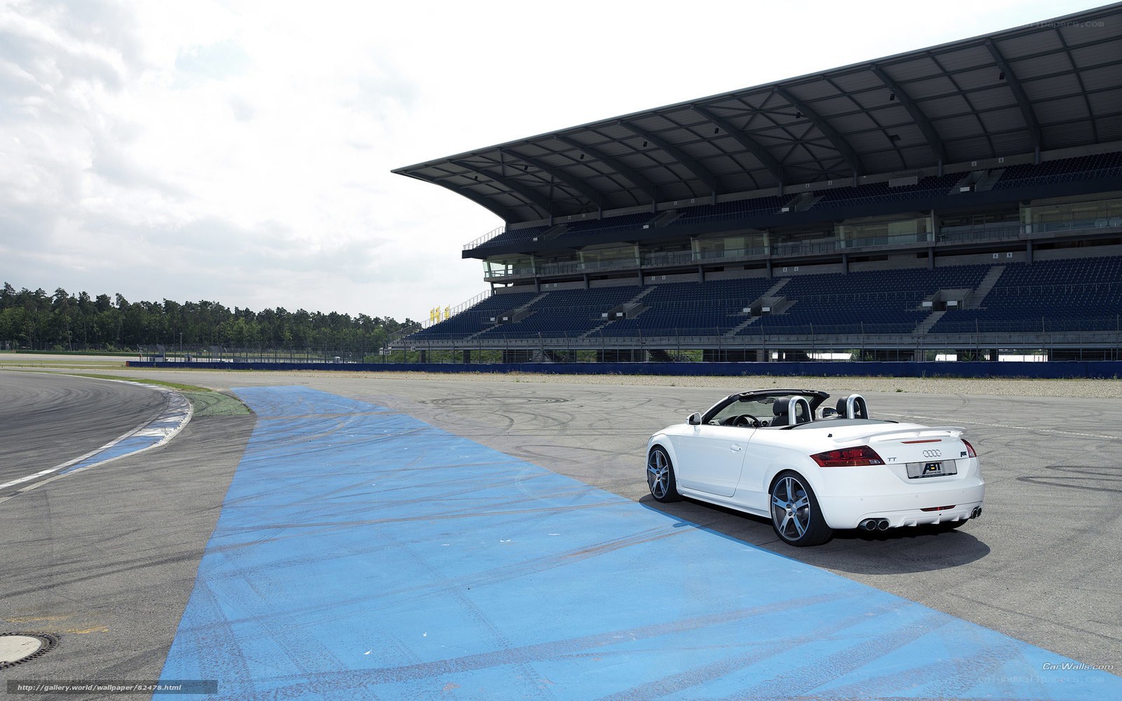 White Audi TT on racetrack