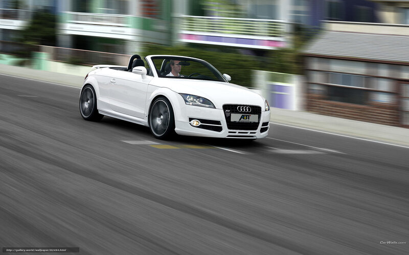 white audi tt roadster in motion