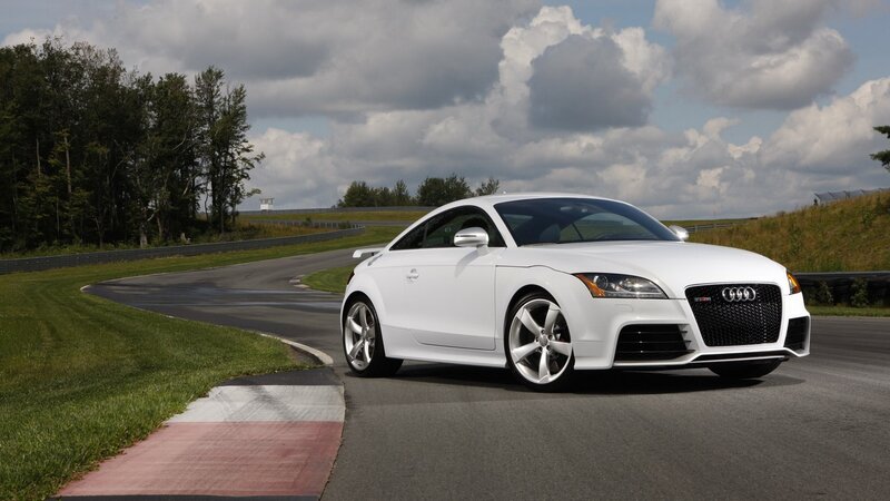 White Audi Tt-rs Car — Dynamic, Afternoon, Photograph, Race Track