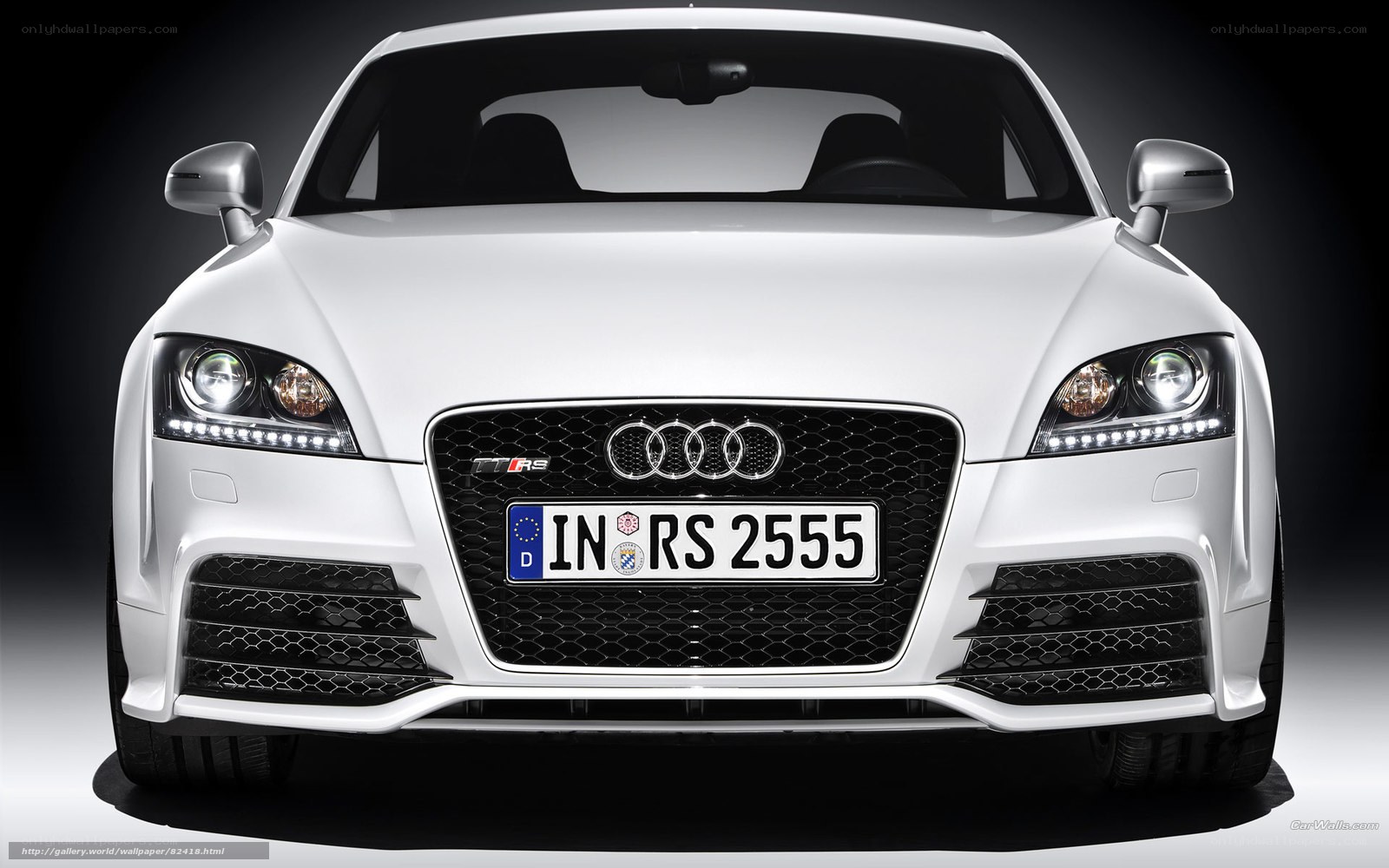 White Audi TT RS front view
