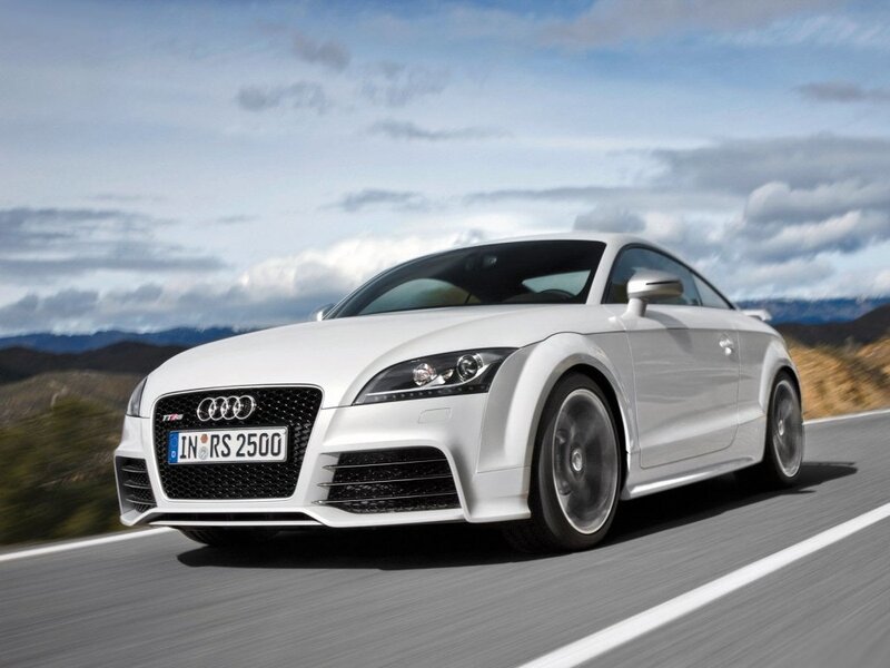 White Audi TT RS on a road