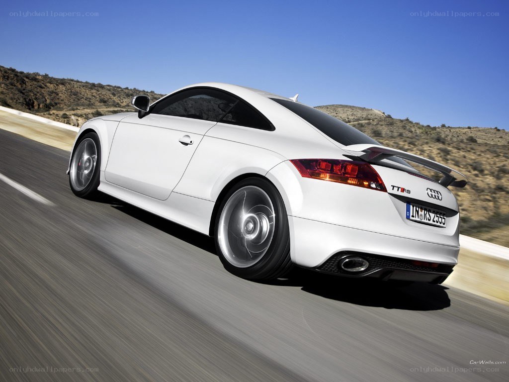 White Audi TT RS on a road