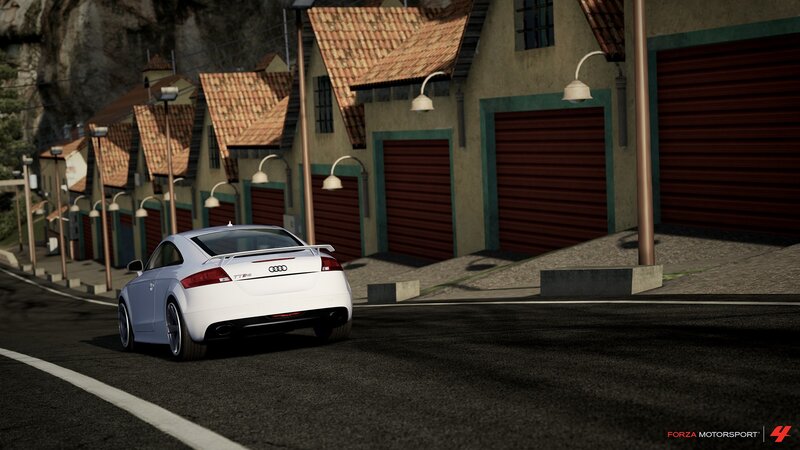 White Audi TT RS on a street