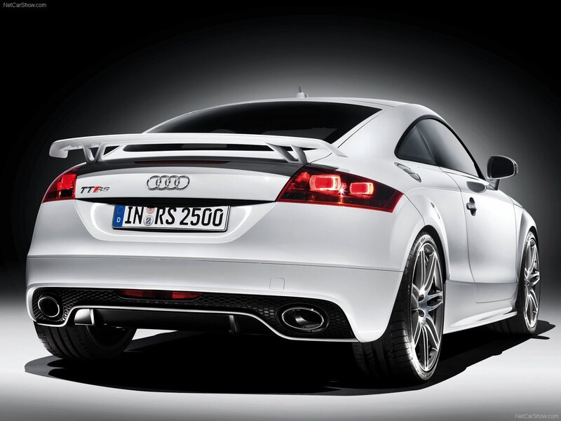 White Audi TT RS rear view