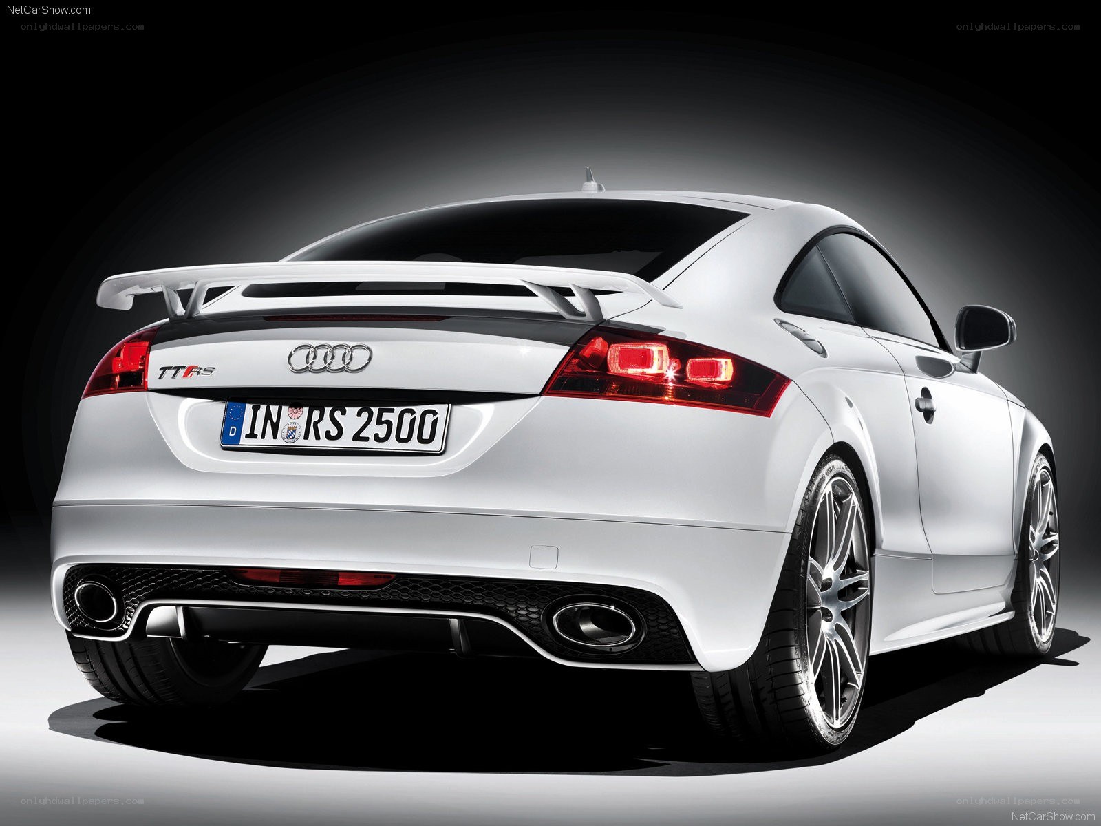 White Audi TT RS rear view