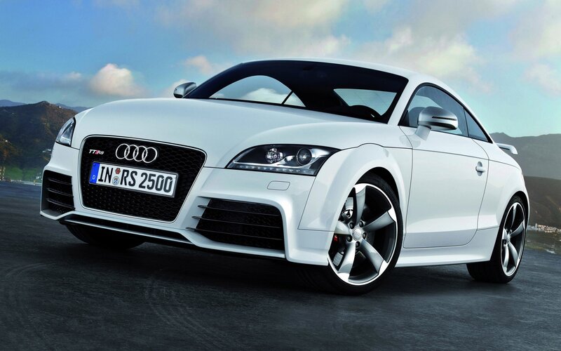 White Audi TT RS sports car