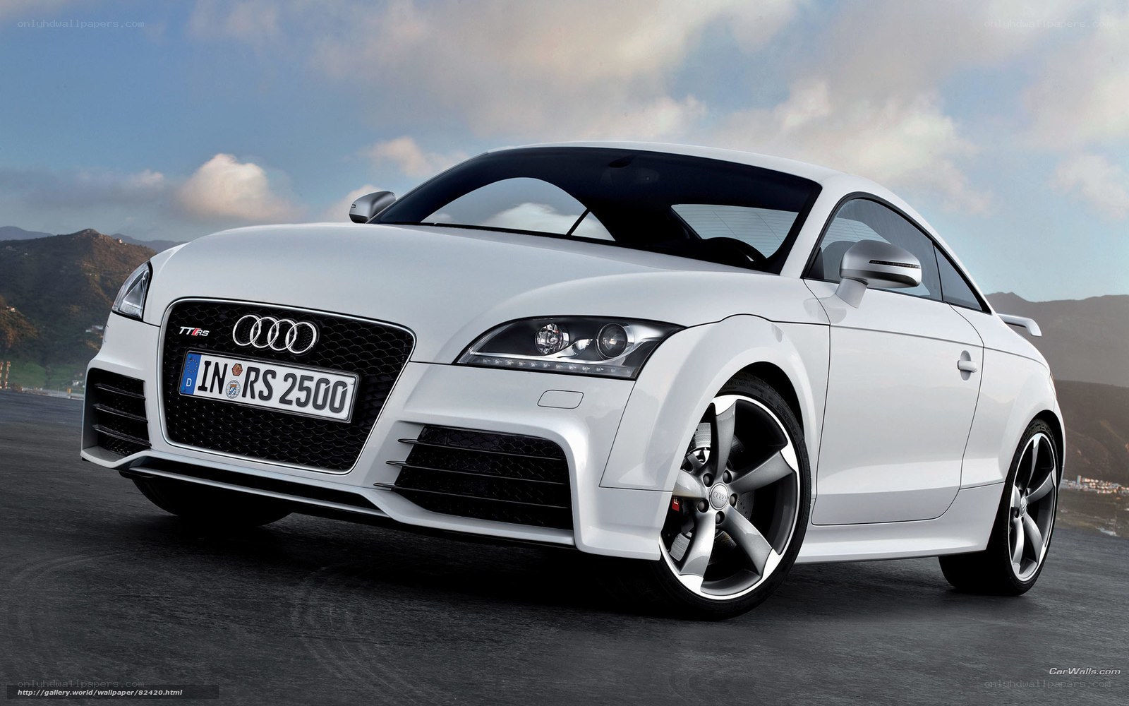 White Audi TT RS sports car
