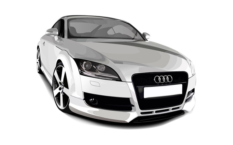 white audi tt sports car