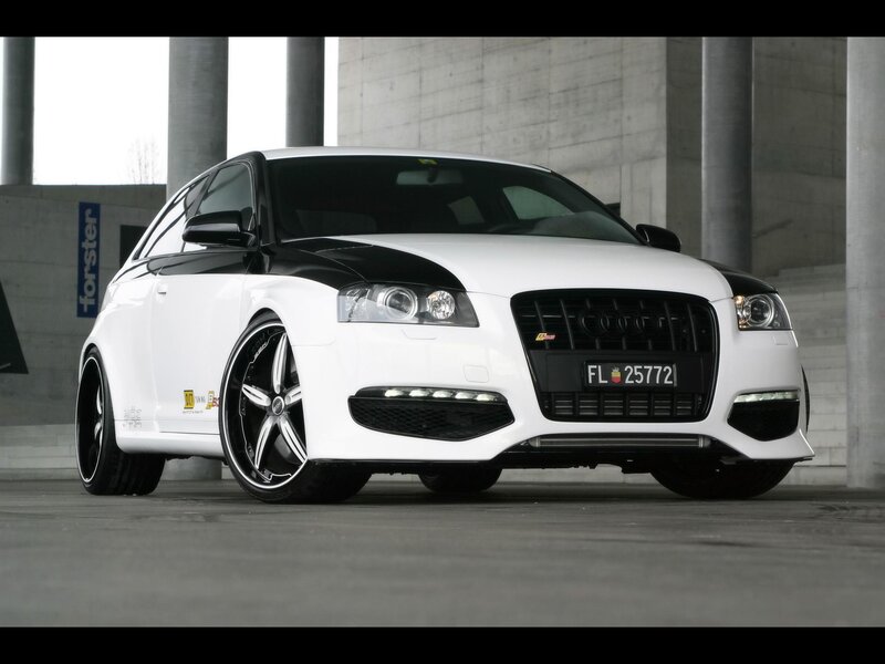white audi with black accents