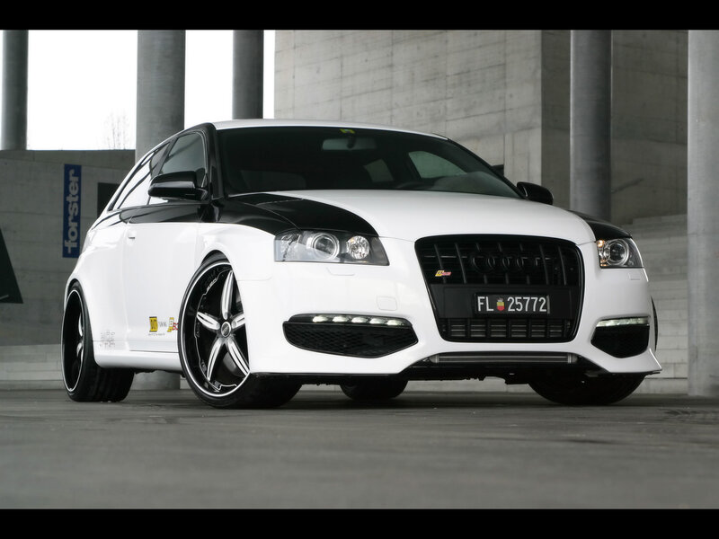 white audi with black accents