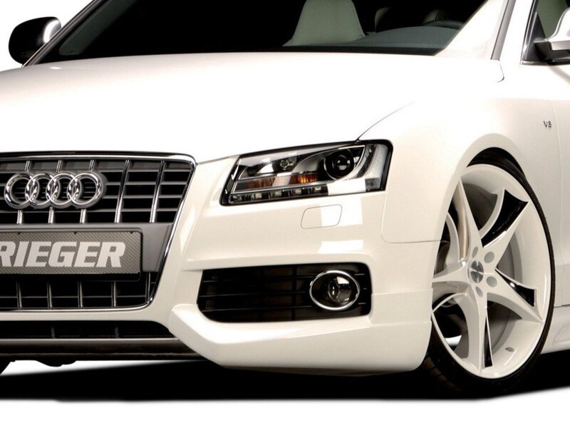 white audi with rieger grille